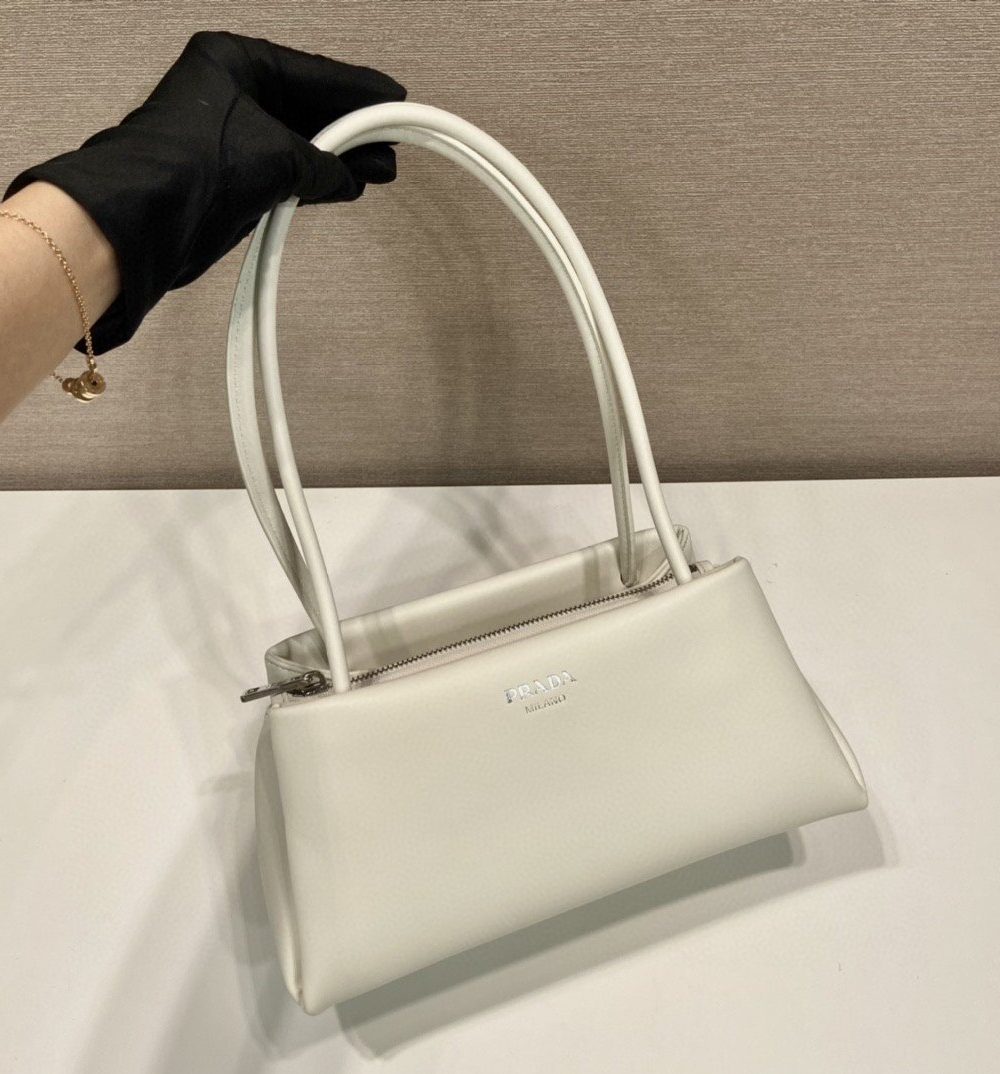 Prada Small Bag White For Women, Women's Bags 9.8in/25cm 1BA368_2DDJ_F0009_V_OOO