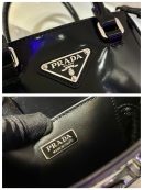 Prada Small Brushed Tote Black For Women, Women's Bags 6.9in/18cm 1BA331_ZO6_F0002_V_OOO