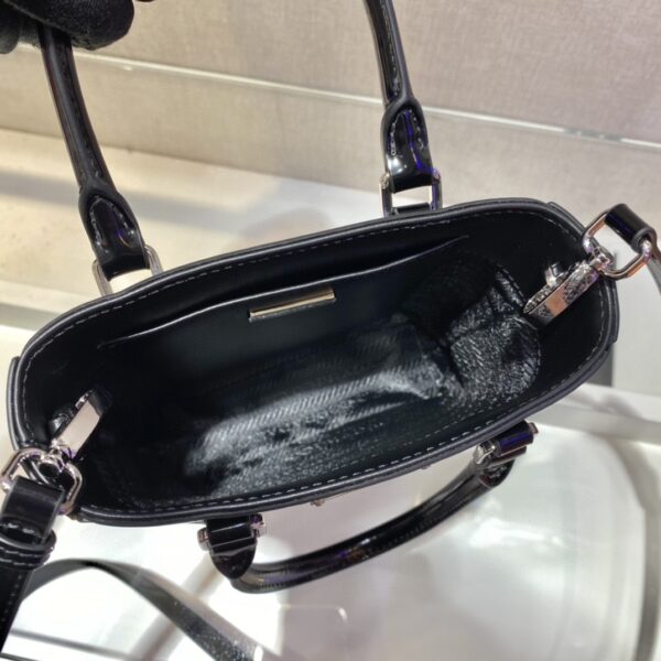 Prada Small Brushed Tote Black For Women, Women's Bags 6.9in/18cm 1BA331_ZO6_F0002_V_OOO