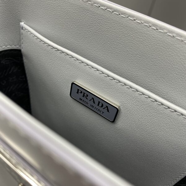 Prada Small Brushed Tote Grey For Women, Women's Bags 6.9in/18cm