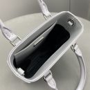 Prada Small Brushed Tote Grey For Women, Women's Bags 6.9in/18cm
