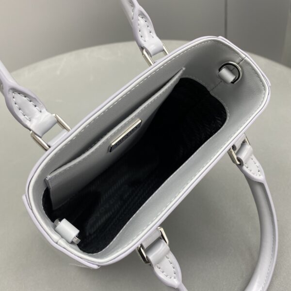 Prada Small Brushed Tote Grey For Women, Women's Bags 6.9in/18cm