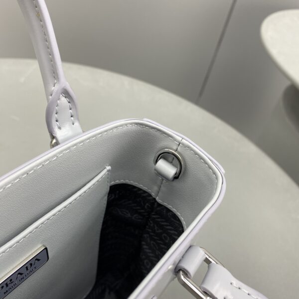 Prada Small Brushed Tote Grey For Women, Women's Bags 6.9in/18cm