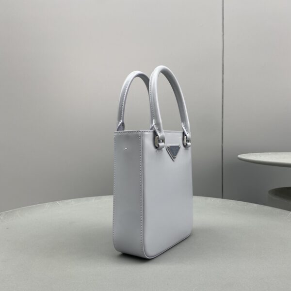 Prada Small Brushed Tote Grey For Women, Women's Bags 6.9in/18cm