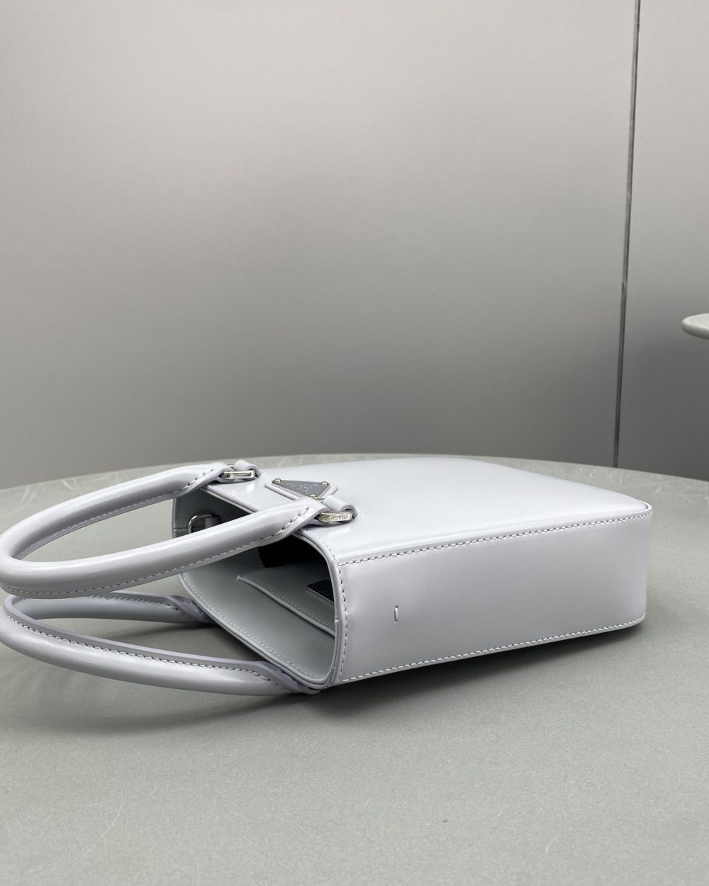 Prada Small Brushed Tote Grey For Women, Women's Bags 6.9in/18cm