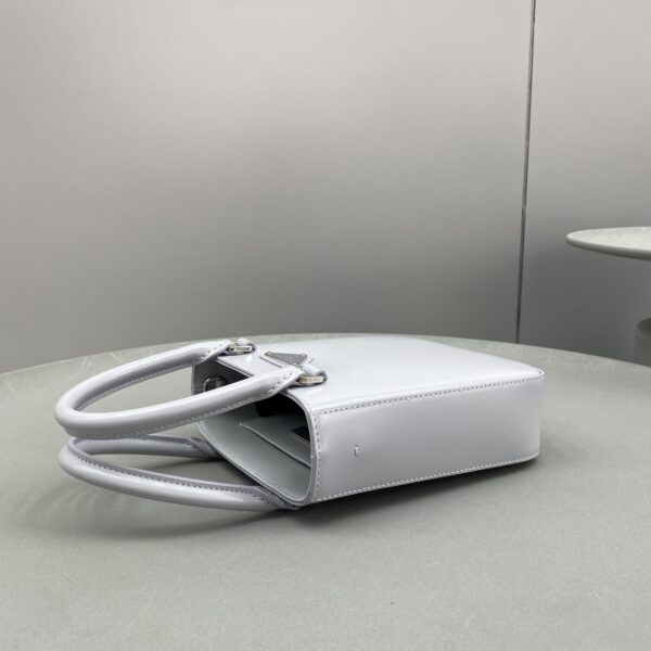 Prada Small Brushed Tote Grey For Women, Women's Bags 6.9in/18cm