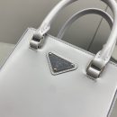 Prada Small Brushed Tote Grey For Women, Women's Bags 6.9in/18cm