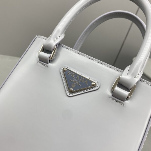 Prada Small Brushed Tote Grey For Women, Women's Bags 6.9in/18cm