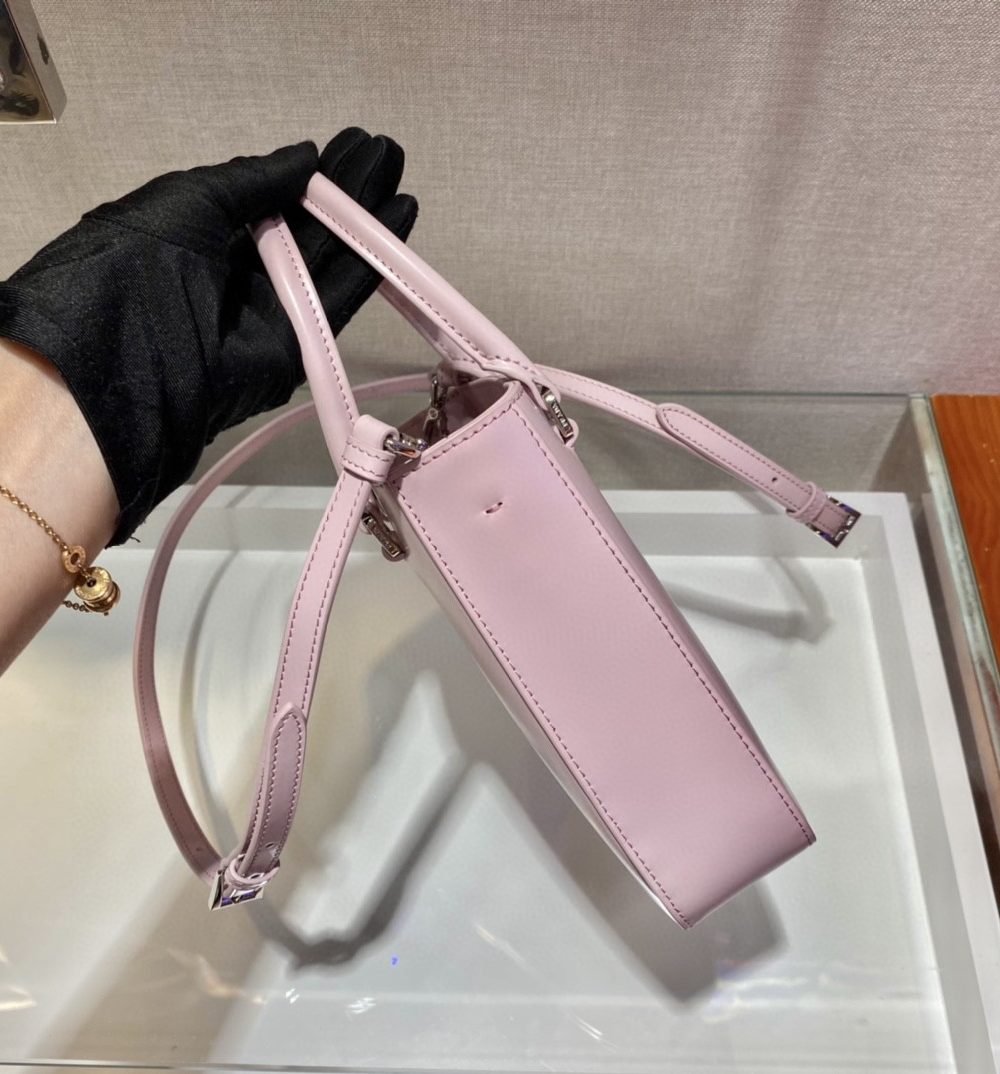 Prada Small Brushed Tote Pink For Women, Women's Bags 6.9in/18cm 1BA331_ZO6_F0E18_V_OOO