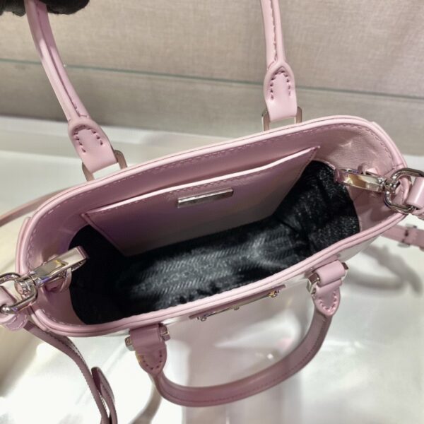 Prada Small Brushed Tote Pink For Women, Women's Bags 6.9in/18cm 1BA331_ZO6_F0E18_V_OOO