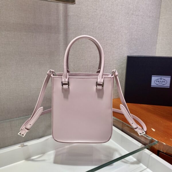Prada Small Brushed Tote Pink For Women, Women's Bags 6.9in/18cm 1BA331_ZO6_F0E18_V_OOO