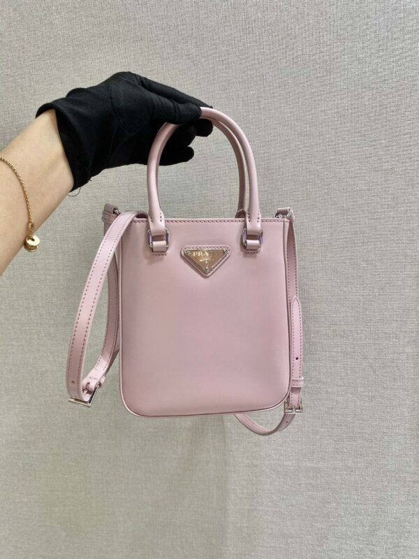 Prada Small Brushed Tote Pink For Women, Women's Bags 6.9in/18cm 1BA331_ZO6_F0E18_V_OOO