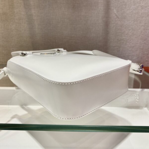 Prada Small Brushed Tote White For Women, Women's Bags 6.9in/18cm 1BA331_ZO6_F0009_V_OOO