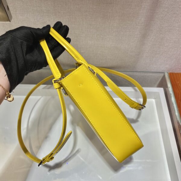 Prada Small Brushed Tote Yellow For Women, Women's Bags 6.9in/18cm 1BA331_ZO6_F0ZNZ_V_OOO