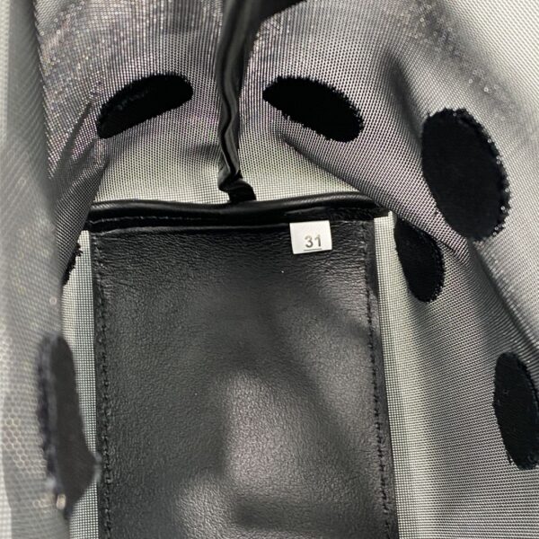 Prada Small Polka-Dot Mesh Tote Bag Black For Women, Women's Bags 8.6in/22cm 1BG417_2DZ9_F0002_V_OOO