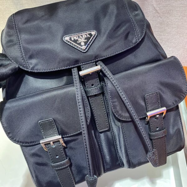 Prada Small Re-Nylon Backpack Black For Women, Women's Bags 11in/28cm 1BZ677_RV44_F0002_V_OOO