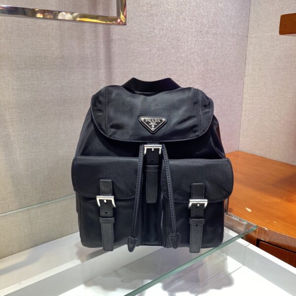 Prada Small Re-Nylon Backpack Black For Women, Women's Bags 11in/28cm 1BZ677_RV44_F0002_V_OOO