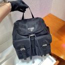 Prada Small Re-Nylon Backpack Black For Women, Women's Bags 11in/28cm 1BZ677_RV44_F0002_V_OOO