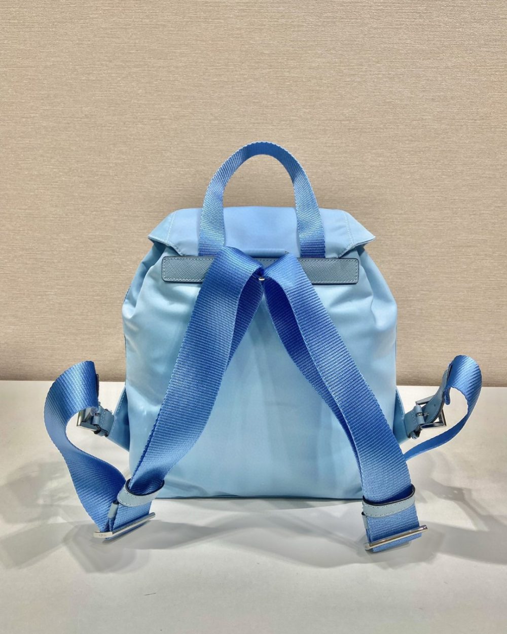Prada Small Re-Nylon Backpack Blue For Women, Women's Bags 11in/28cm 1BZ677_RV44_F0076_V_OOO