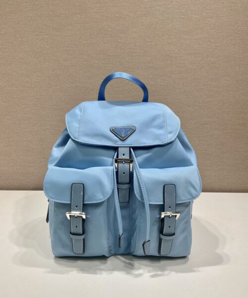 Prada Small Re-Nylon Backpack Blue For Women, Women's Bags 11in/28cm 1BZ677_RV44_F0076_V_OOO