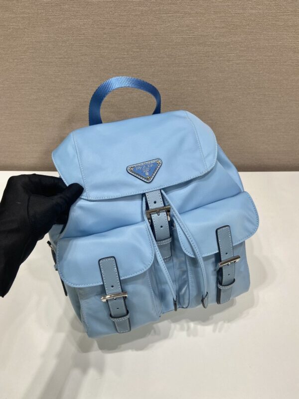 Prada Small Re-Nylon Backpack Blue For Women, Women's Bags 11in/28cm 1BZ677_RV44_F0076_V_OOO