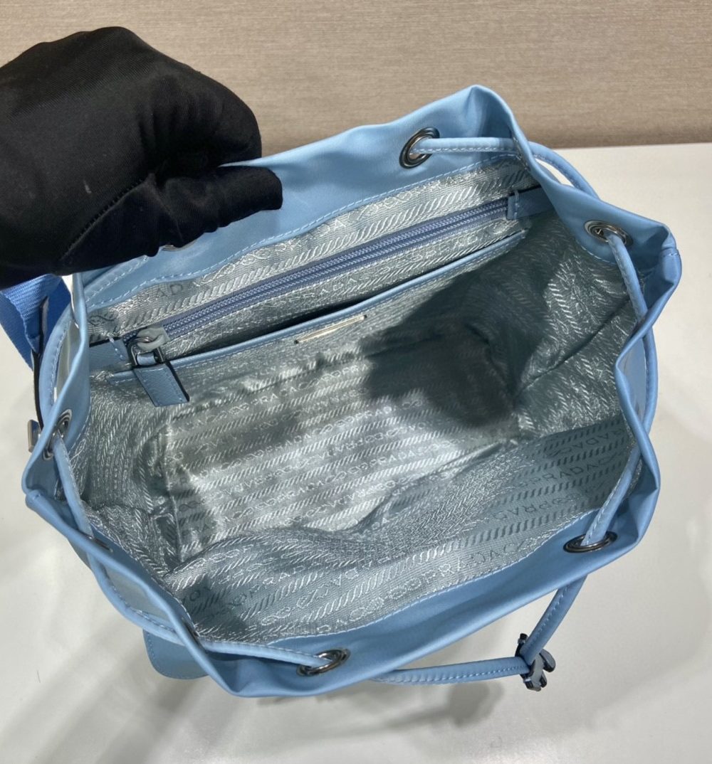 Prada Small Re-Nylon Backpack Blue For Women, Women's Bags 11in/28cm 1BZ677_RV44_F0076_V_OOO