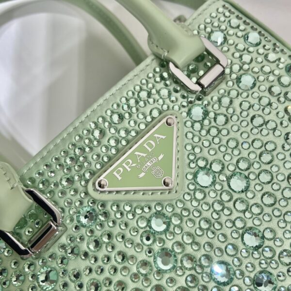 Prada Small Satin Tote Bag With Crystals Gold For Women, Women's Bags 6.9in/18cm 1BA331_2AWL_F068X_V_OOO