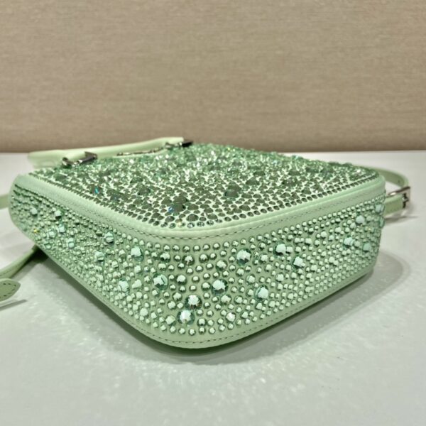 Prada Small Satin Tote Bag With Crystals Gold For Women, Women's Bags 6.9in/18cm 1BA331_2AWL_F068X_V_OOO