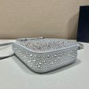 Prada Small Satin Tote Bag With Crystals Silver For Women, Women's Bags 6.9in/18cm 1BA331_2AWL_F0934_V_OOO