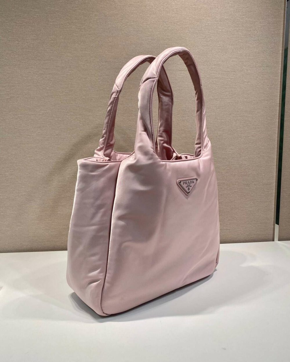 Prada Soft Padded Re-Nylon Bag White/Pink For Women 15in/38cm