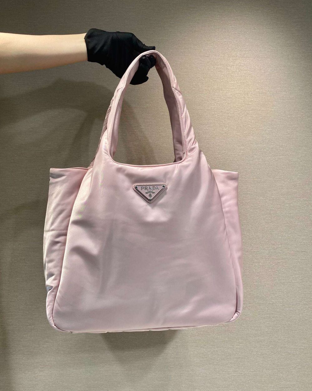Prada Soft Padded Re-Nylon Bag White/Pink For Women 15in/38cm