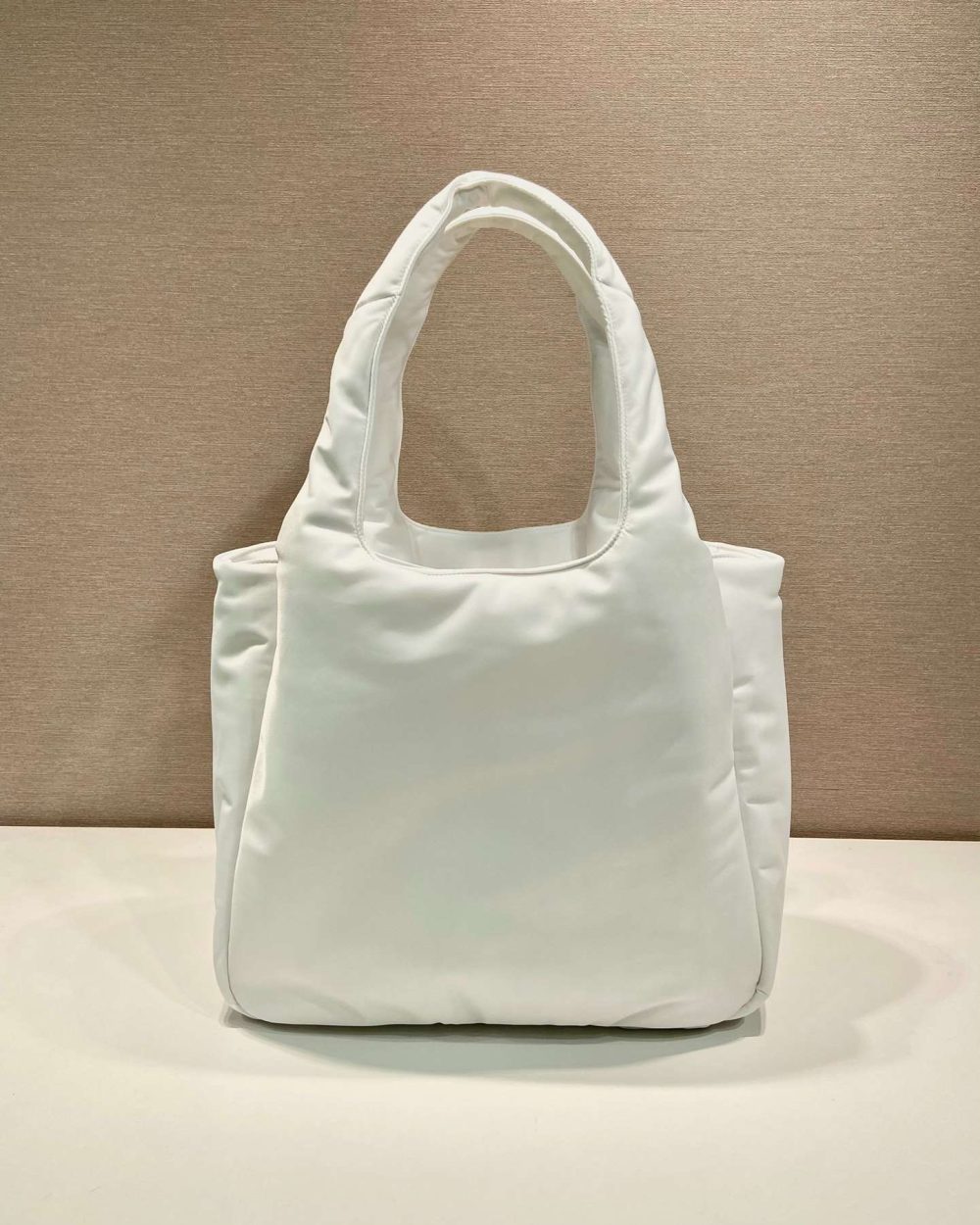 Prada Soft Padded Re-Nylon Bag White/Pink For Women 15in/38cm