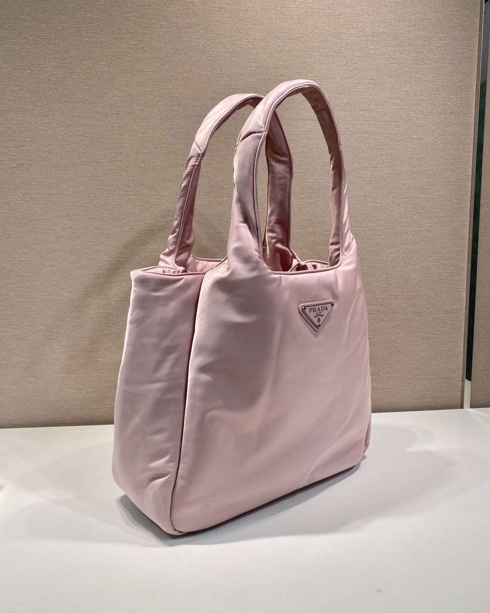 Prada Soft Padded Re-Nylon Bag White/Pink For Women 15in/38cm