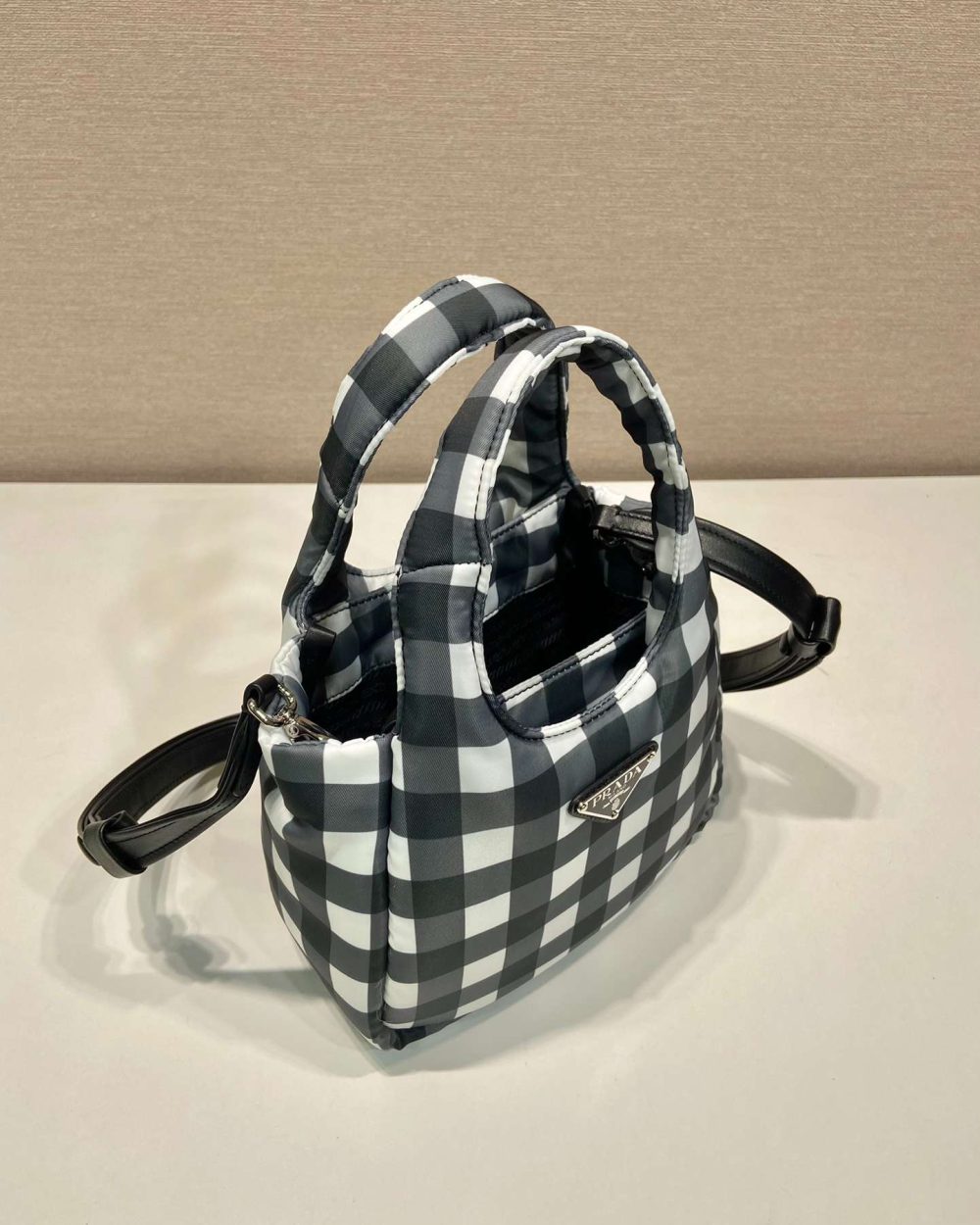 Prada Soft Padded Re-Nylon Mini-Bag White For Women 7.1in/18cm