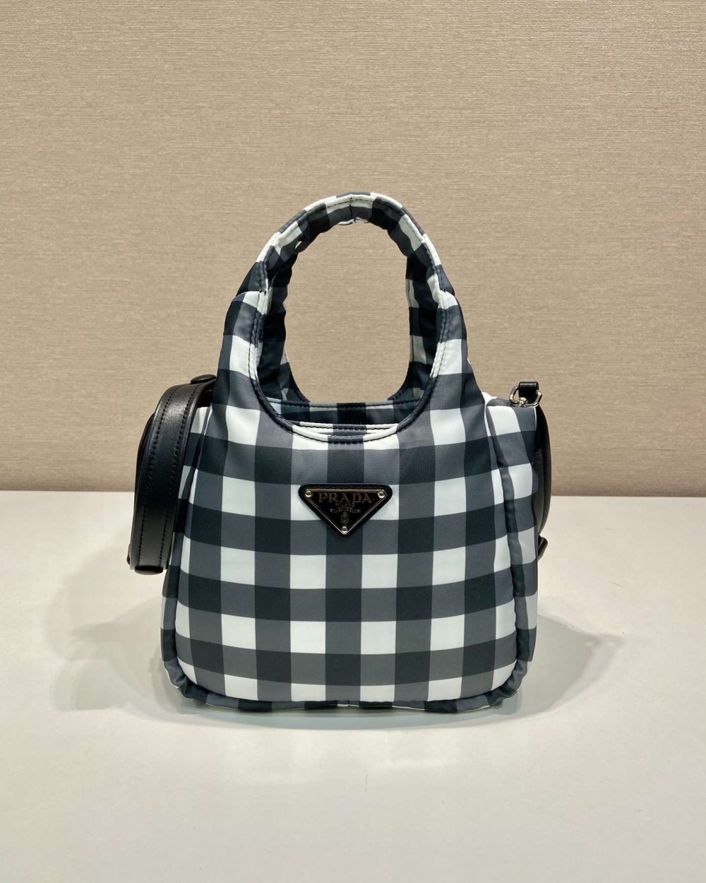 Prada Soft Padded Re-Nylon Mini-Bag White For Women 7.1in/18cm