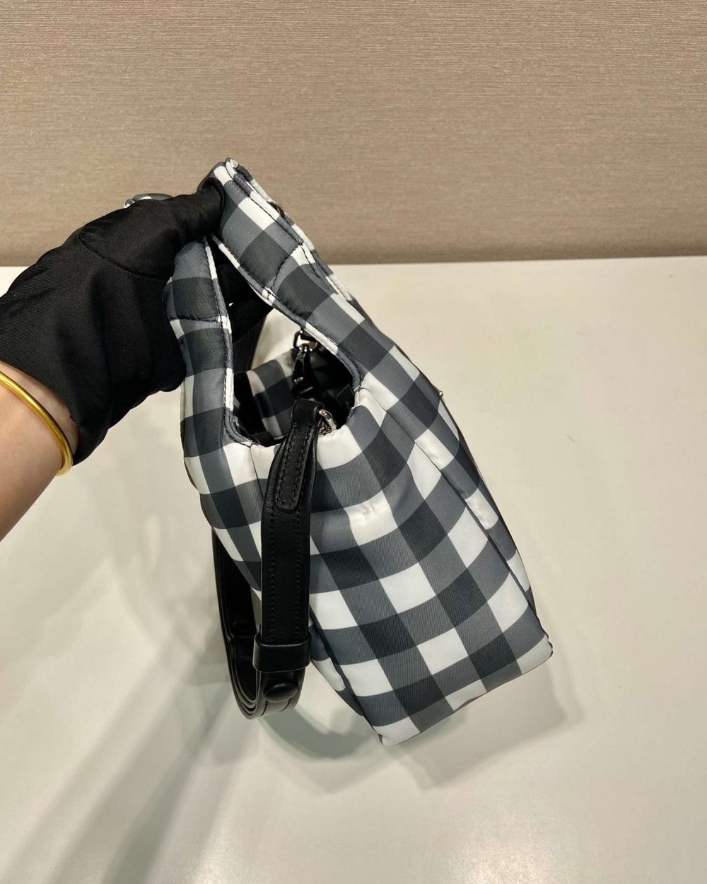 Prada Soft Padded Re-Nylon Mini-Bag White For Women 7.1in/18cm