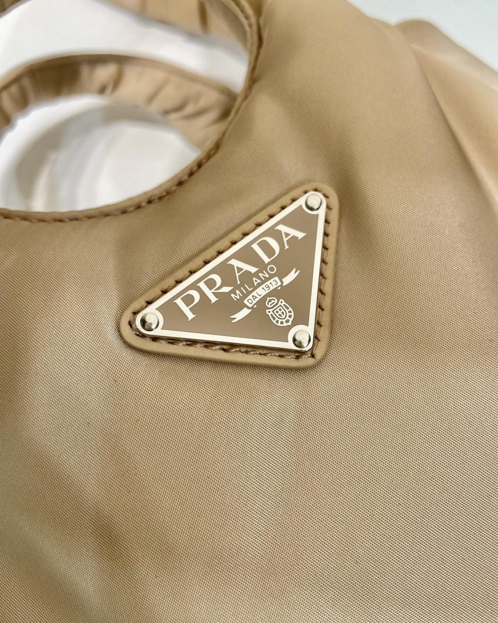 Prada Soft Padded Re-Nylon Mini-Bag White/Pink/Beige For Women 7.1in/18cm 1BA359_RCCJ_F0009_V_OVM