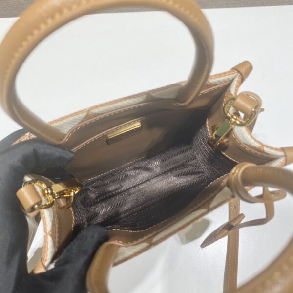 Prada Symbole Jacquard Fabric Micro Bag Brown/White For Women, Women's Bags 7.5in/19cm 1BA355_2FKL_F0I0U_V_OOO