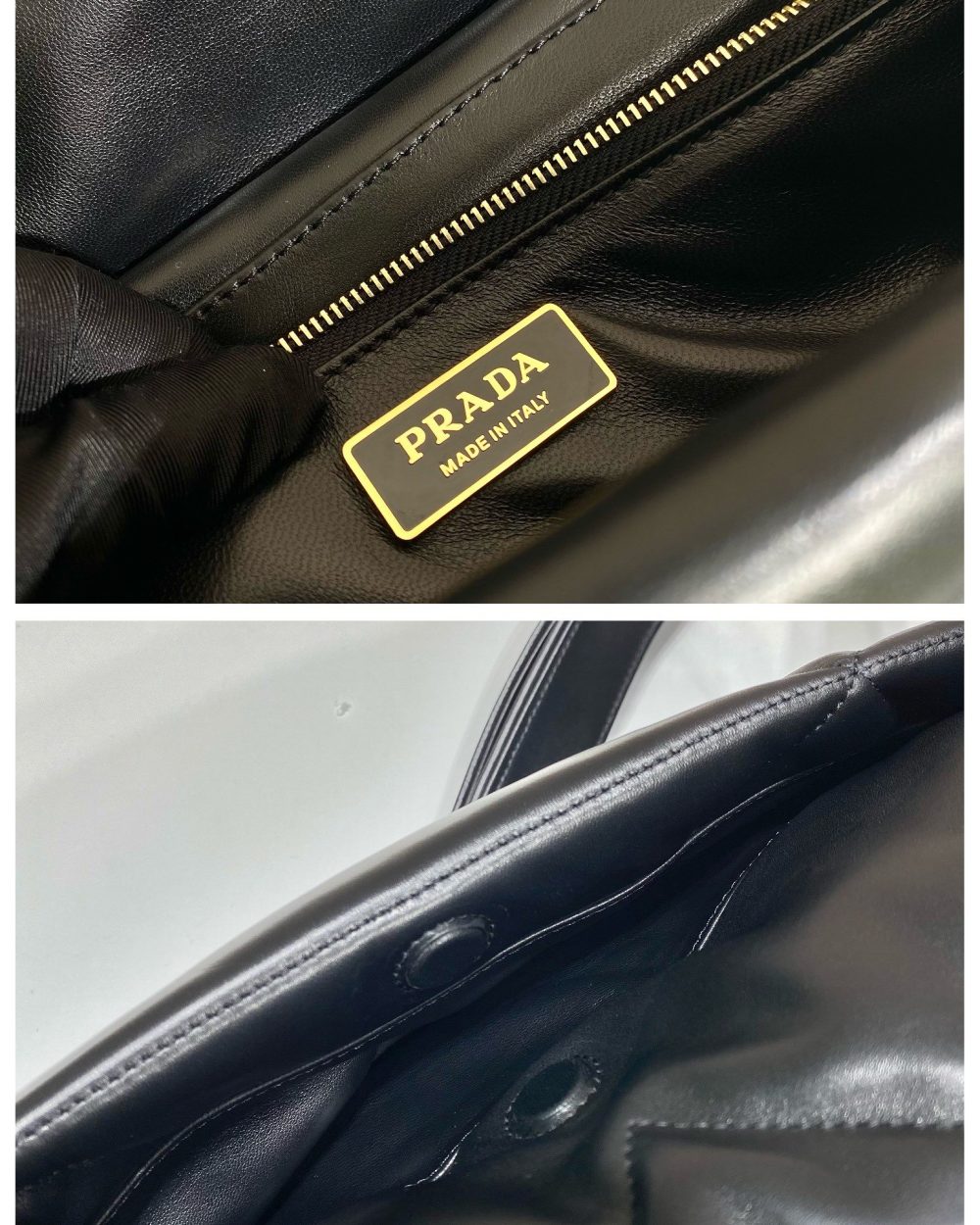 Prada System Nappa Patchwork Shoulder Bag Black For Women, Women's Bags 7.5in/19cm