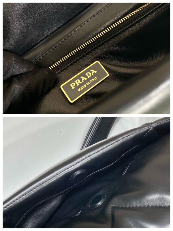 Prada System Nappa Patchwork Shoulder Bag Black For Women, Women's Bags 7.5in/19cm