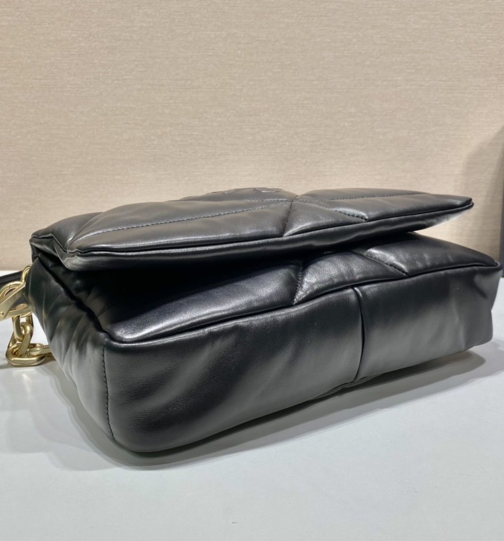 Prada System Nappa Patchwork Shoulder Bag Black For Women, Women's Bags 7.5in/19cm