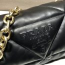 Prada System Nappa Patchwork Shoulder Bag Black For Women, Women's Bags 7.5in/19cm