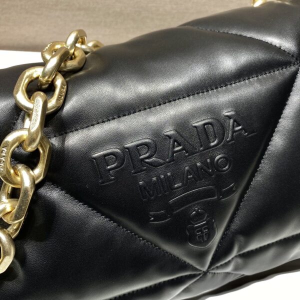 Prada System Nappa Patchwork Shoulder Bag Black For Women, Women's Bags 7.5in/19cm