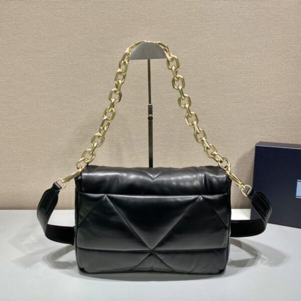 Prada System Nappa Patchwork Shoulder Bag Black For Women, Women's Bags 7.5in/19cm