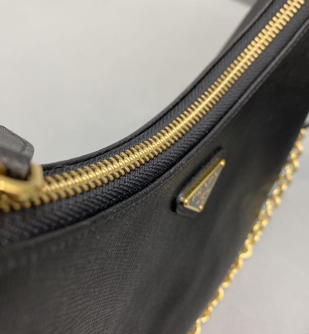 Prada System Nappa Patchwork Shoulder Bag Black For Women, Women's Bags 9.4in/24cm