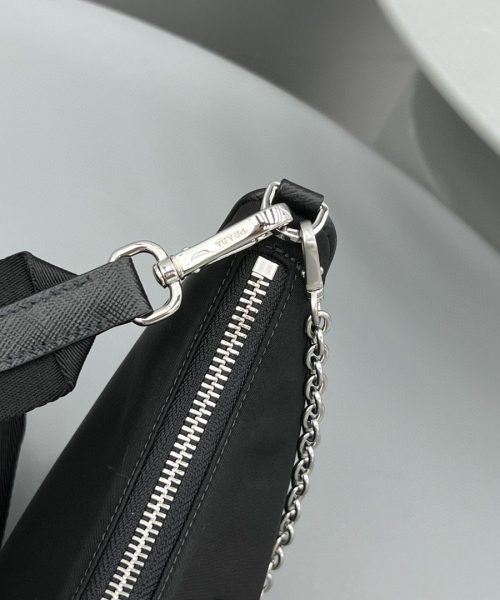 Prada System Nappa Patchwork Shoulder Bag Black For Women, Women's Bags 9.4in/24cm