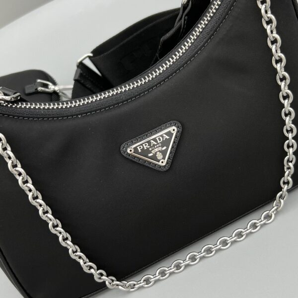 Prada System Nappa Patchwork Shoulder Bag Black For Women, Women's Bags 9.4in/24cm
