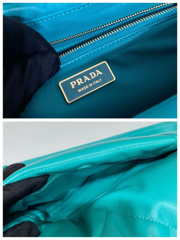 Prada System Nappa Patchwork Shoulder Bag Jade Green For Women, Women's Bags 7.5in/19cm