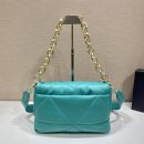 Prada System Nappa Patchwork Shoulder Bag Jade Green For Women, Women's Bags 7.5in/19cm
