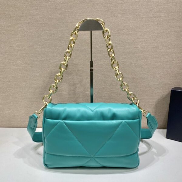 Prada System Nappa Patchwork Shoulder Bag Jade Green For Women, Women's Bags 7.5in/19cm